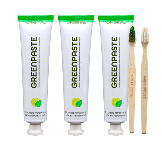 Original limoen pepermunt met tandenborstels - Gratis verzending