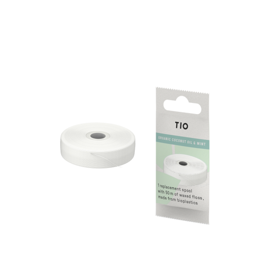 Flosdraad navulling voor de TIOFLOSS bio-based vegan flosdraad met mint Smaak