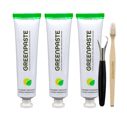 Original limoen pepermunt met tongschraper & tandenborstel - Gratis verzending